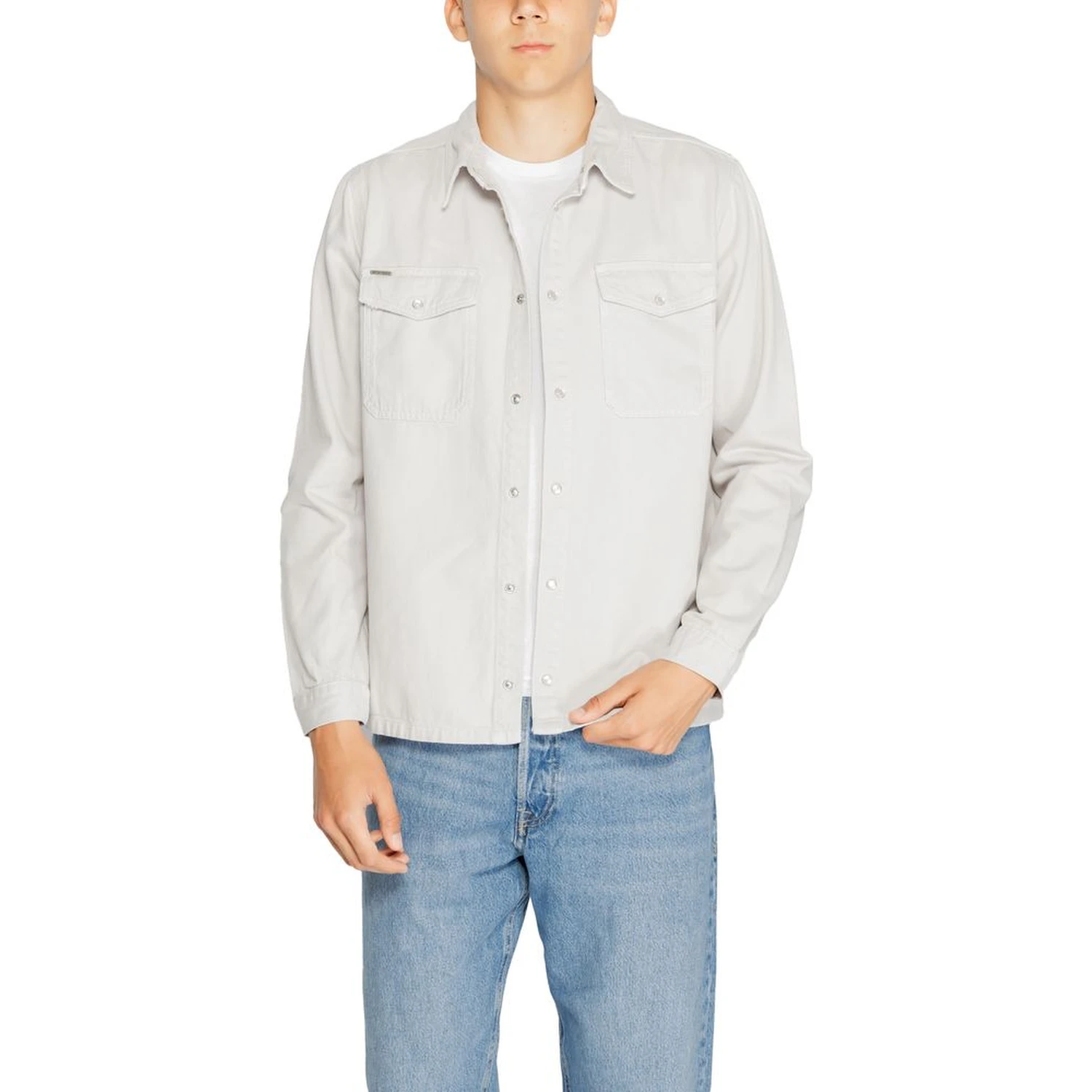 Gray Cotton Dress Shirt