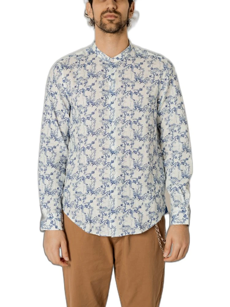 Blue Linen Pattern Shirt