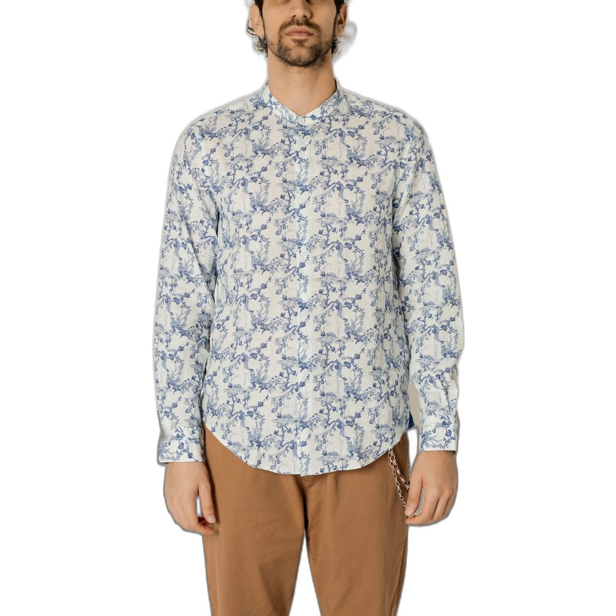 Blue Linen Pattern Shirt