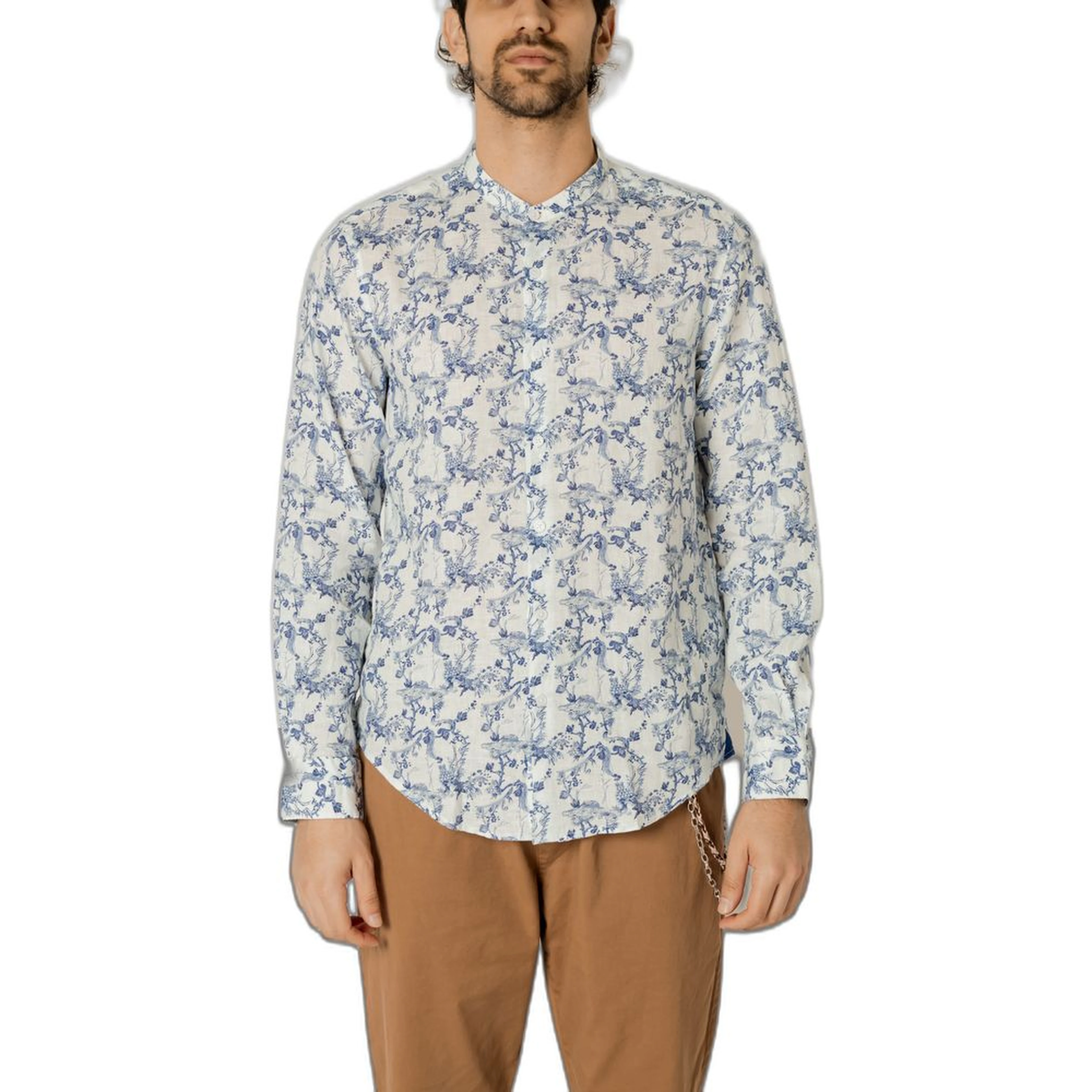 Blue Linen Pattern Shirt