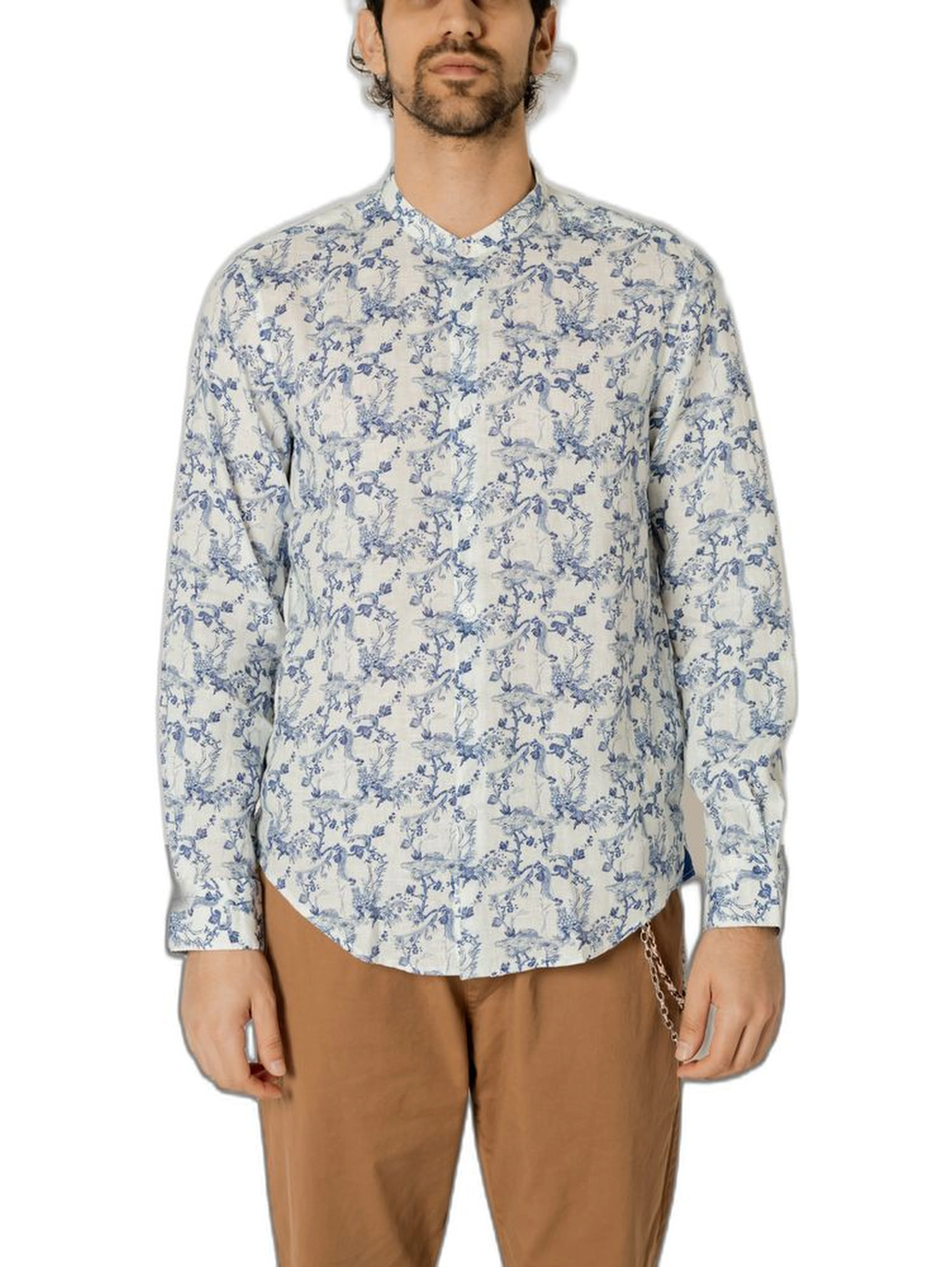 Blue Linen Pattern Shirt