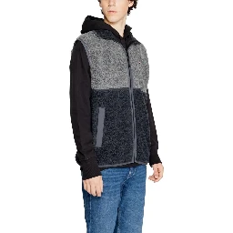 Black Recycled Polyester Sleveless Jacket
