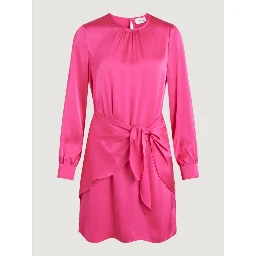 Pink Polyester Short Dress