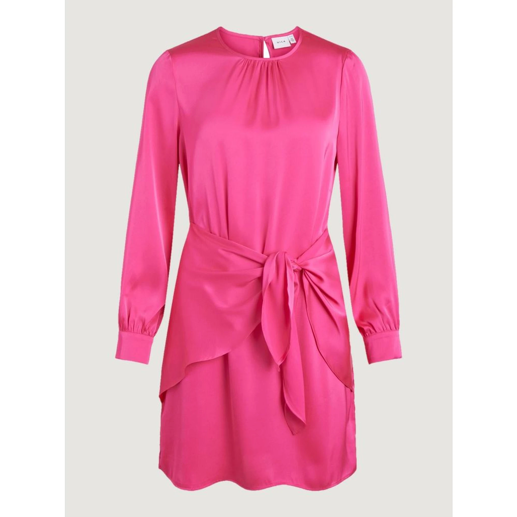 Pink Polyester Short Dress