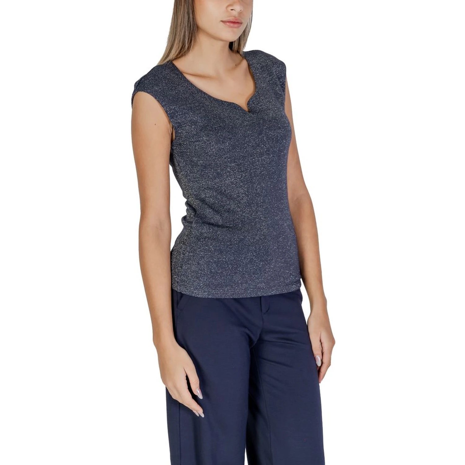 Blue Viscose Tank Tops
