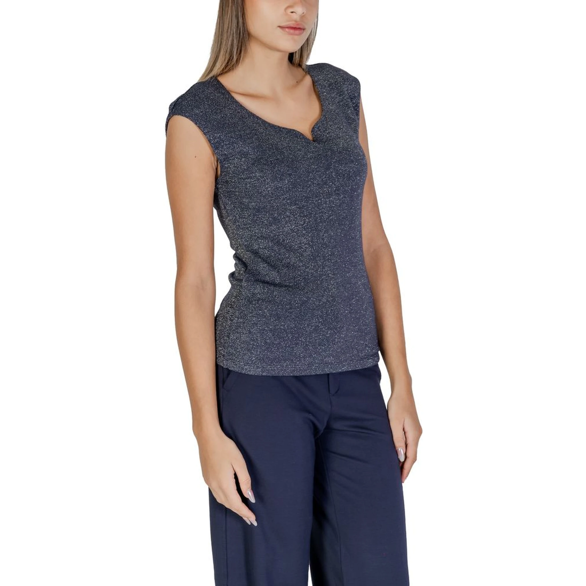 Blue Viscose Tank Tops