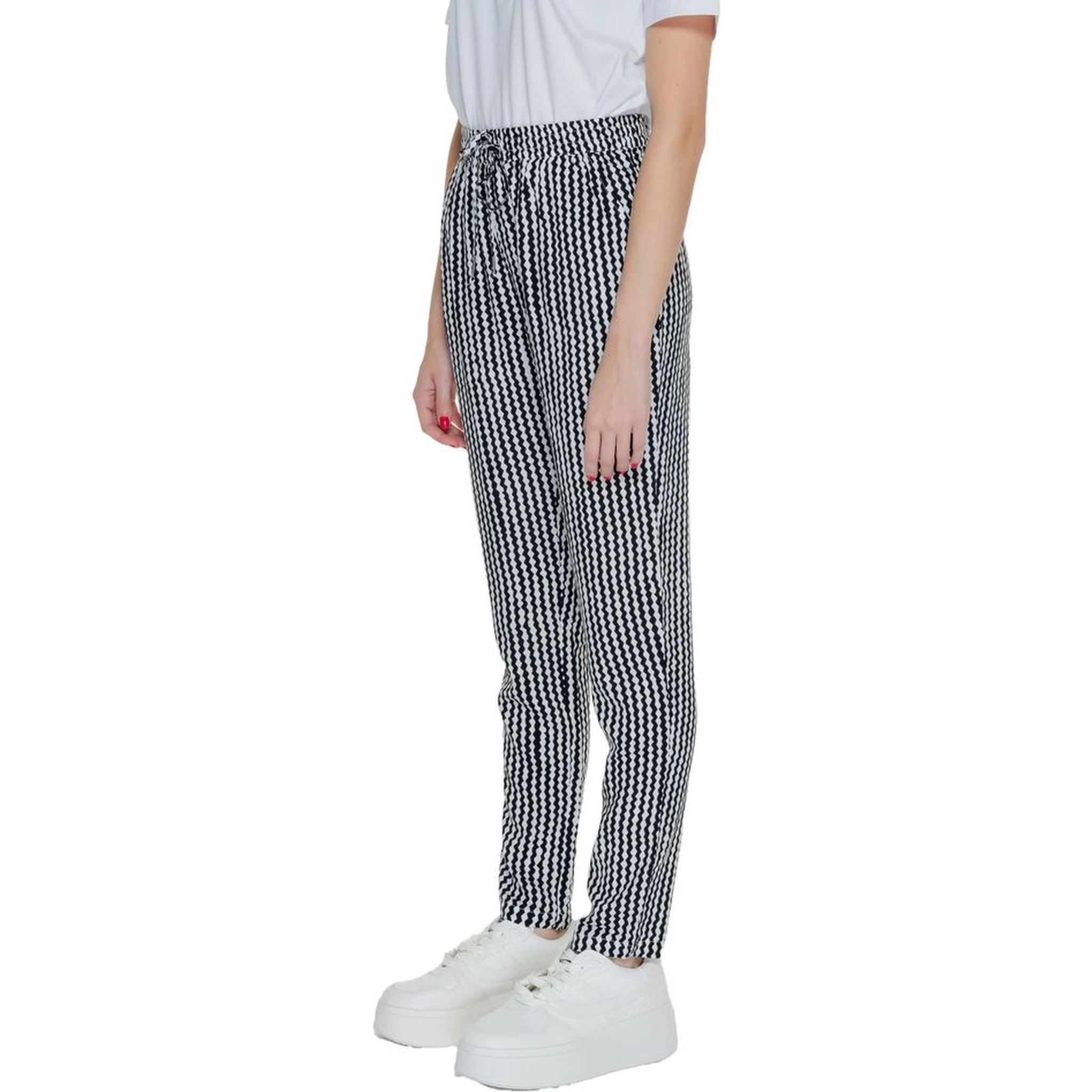 Black Viscose Casual Pants