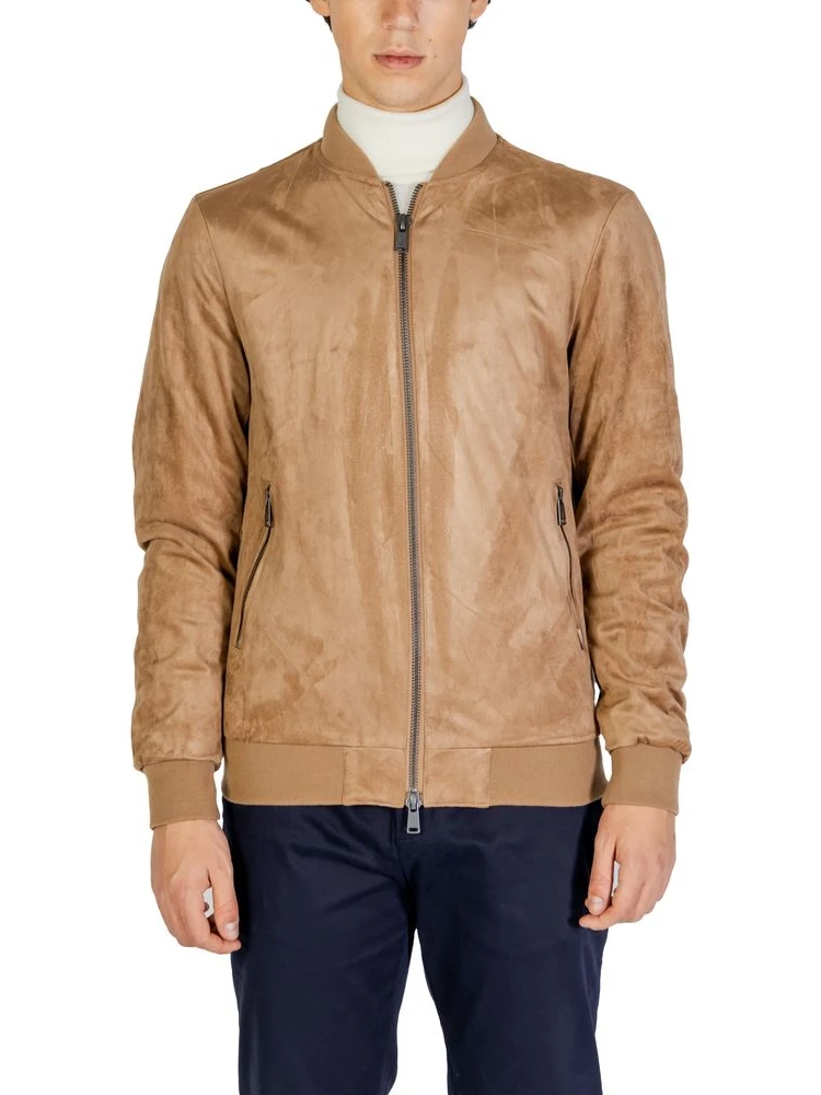 Beige Polyester Bomber