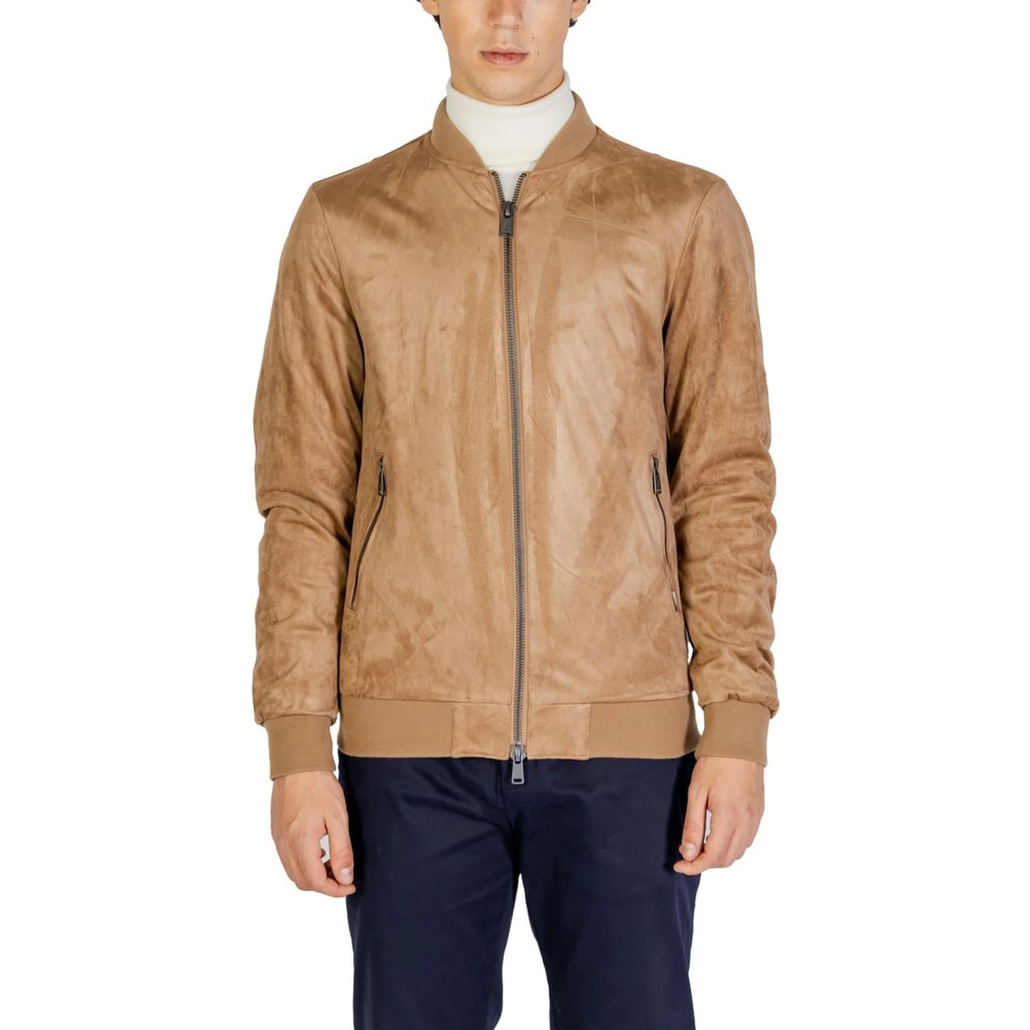 Beige Polyester Bomber
