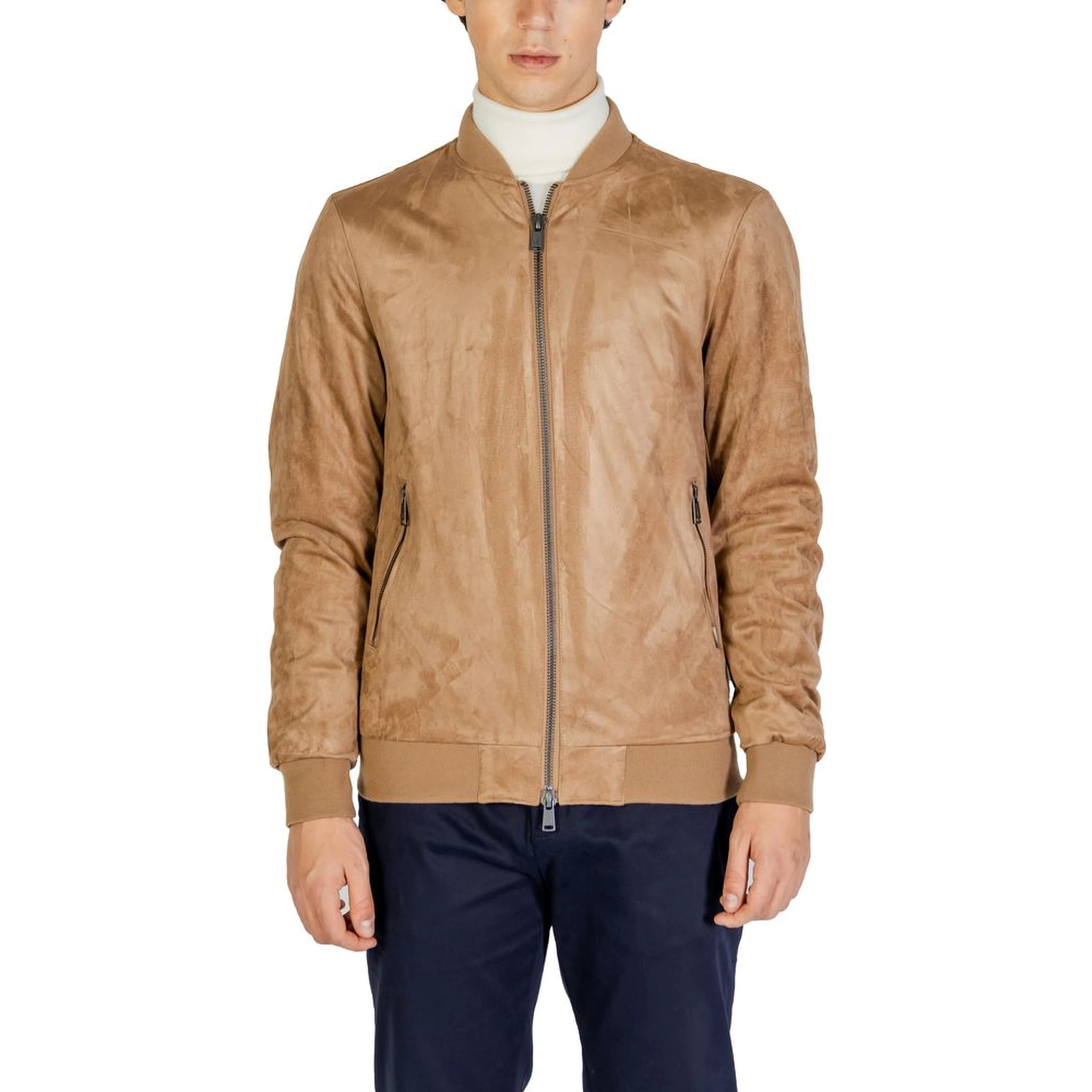 Beige Polyester Bomber