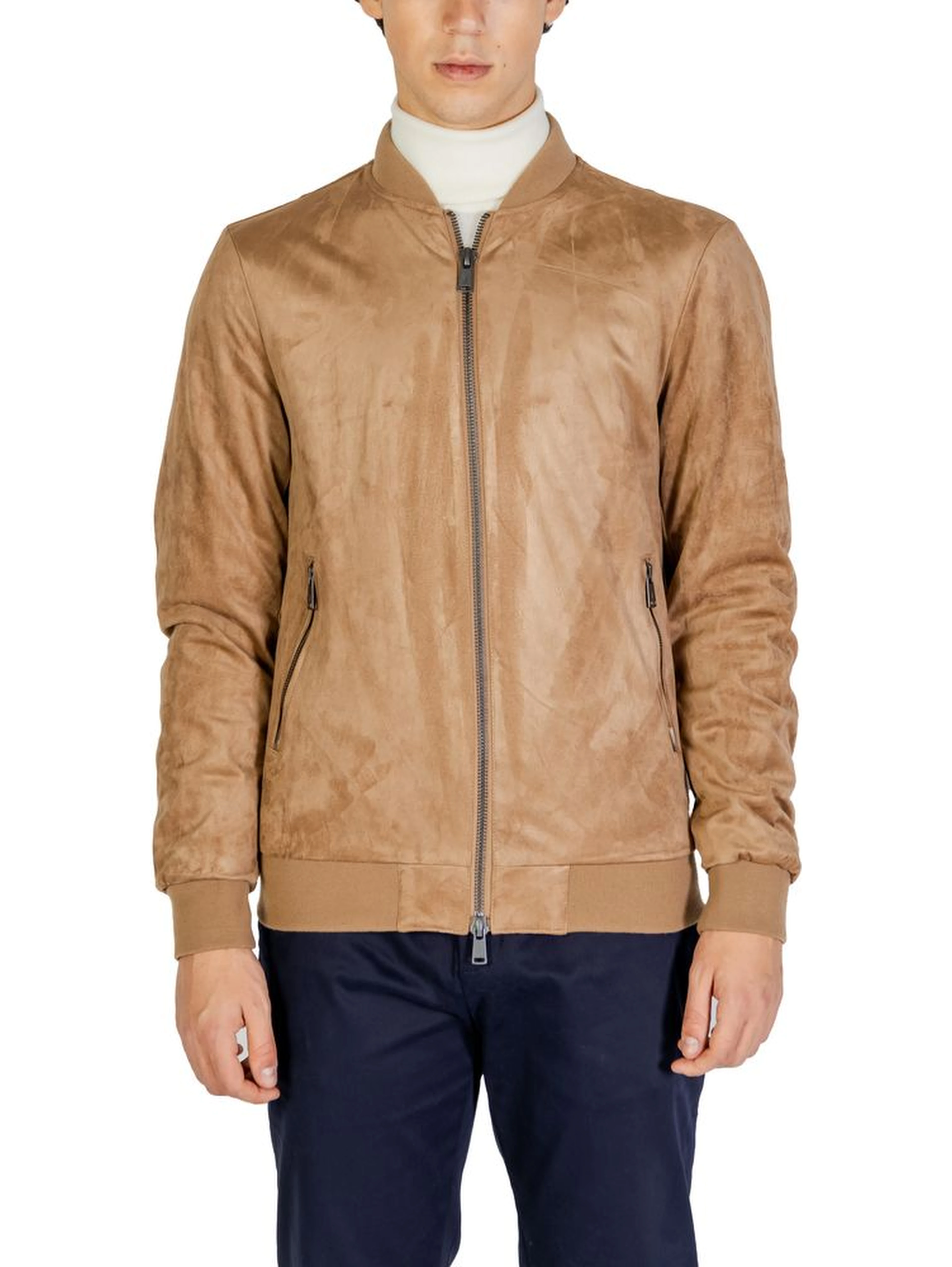 Beige Polyester Bomber