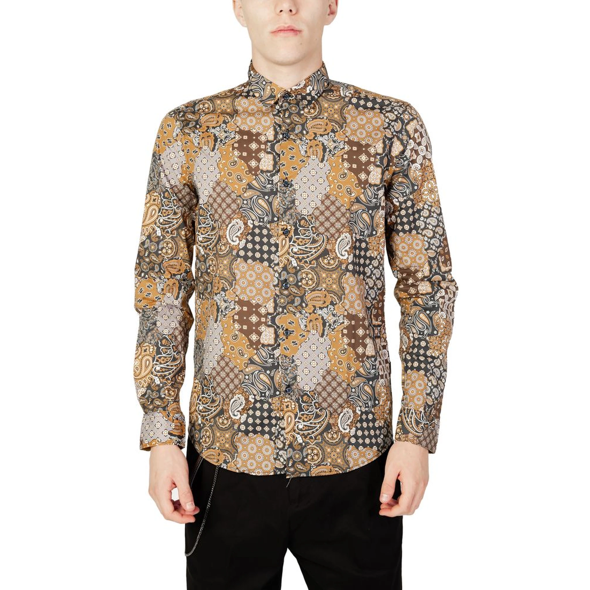 Beige Cotton Pattern Shirt