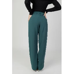 Green Recycled Polyester Flared Pants