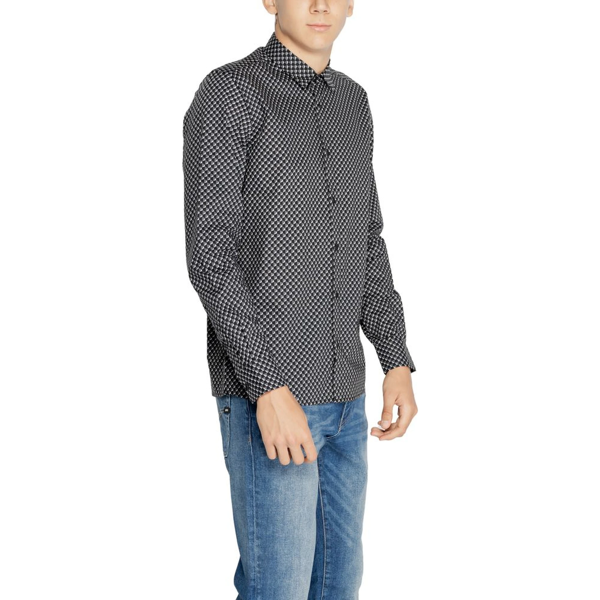 Gray Cotton Pattern Shirt