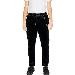 Black Cotton Casual Pants