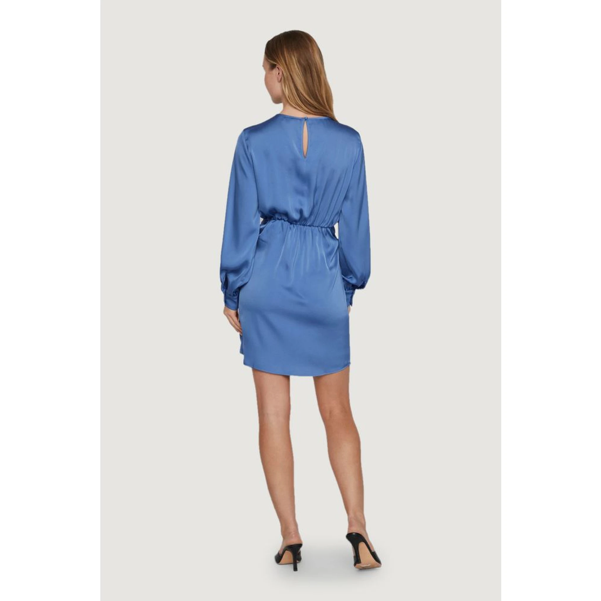 Blue Recycled Polyester Short Dress