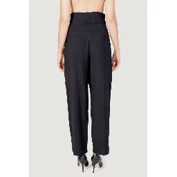 Black Viscose Casual Pants