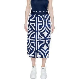 Blue Viscose Long Skirt
