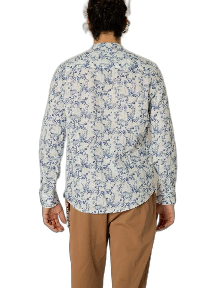 Blue Linen Pattern Shirt alternative