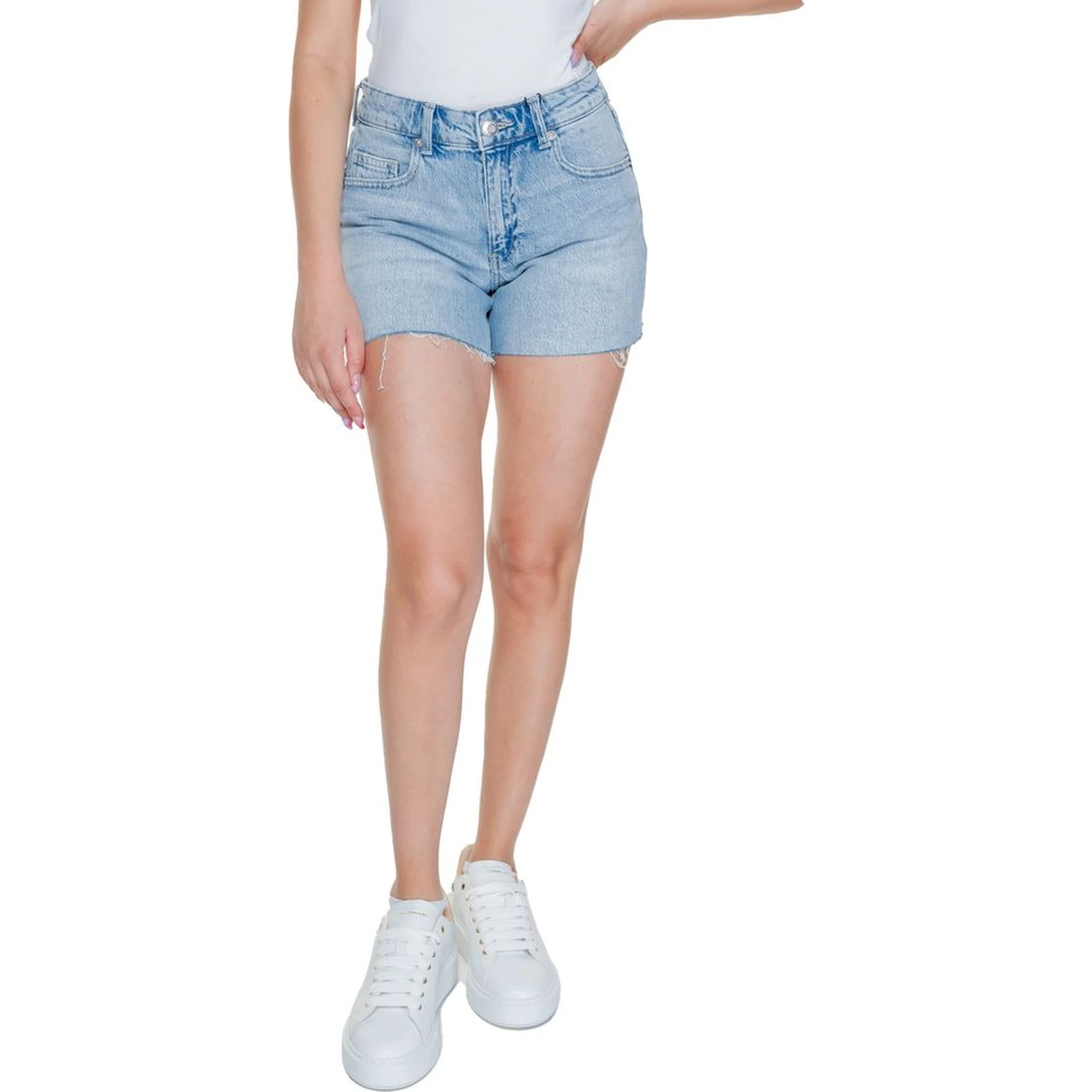 Light Blue Cotton Shorts