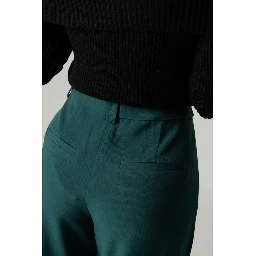 Green Recycled Polyester Flared Pants