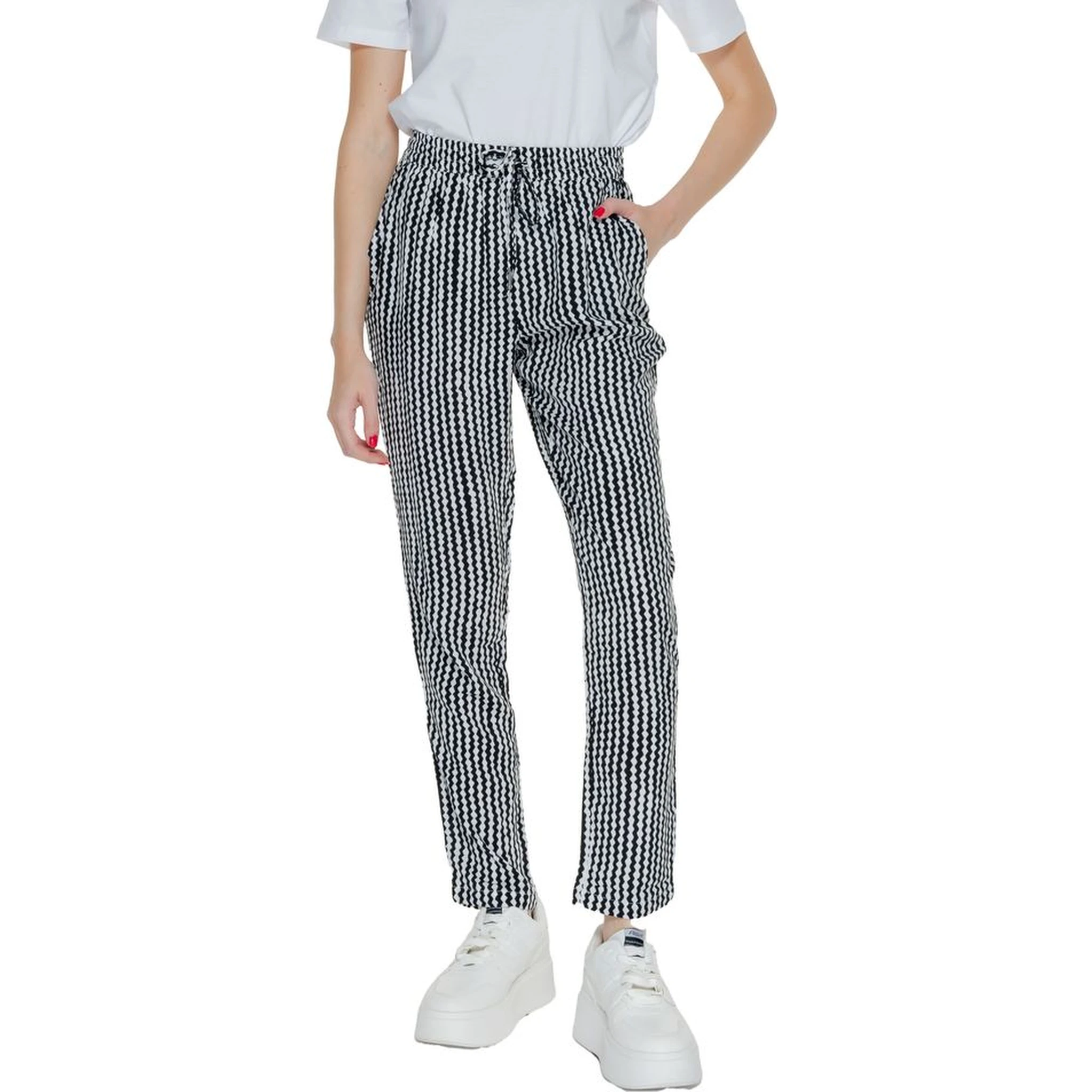 Black Viscose Casual Pants