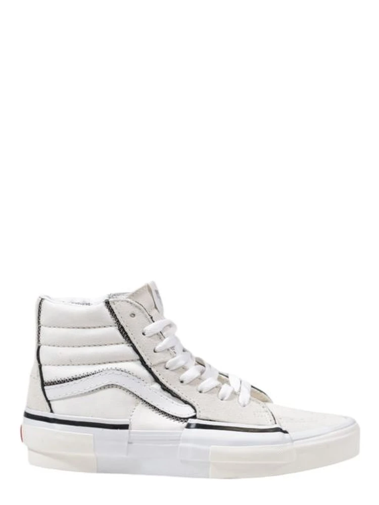 Beige Leather High Top Sneakers