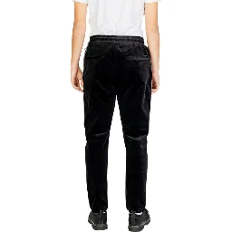 Black Cotton Casual Pants