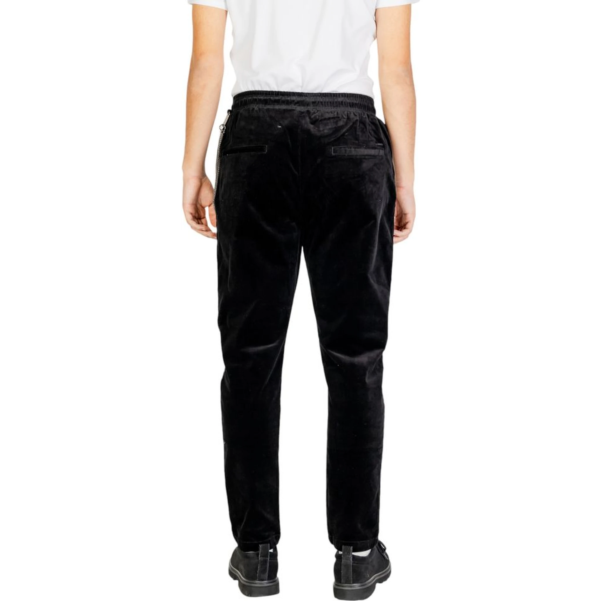 Black Cotton Casual Pants
