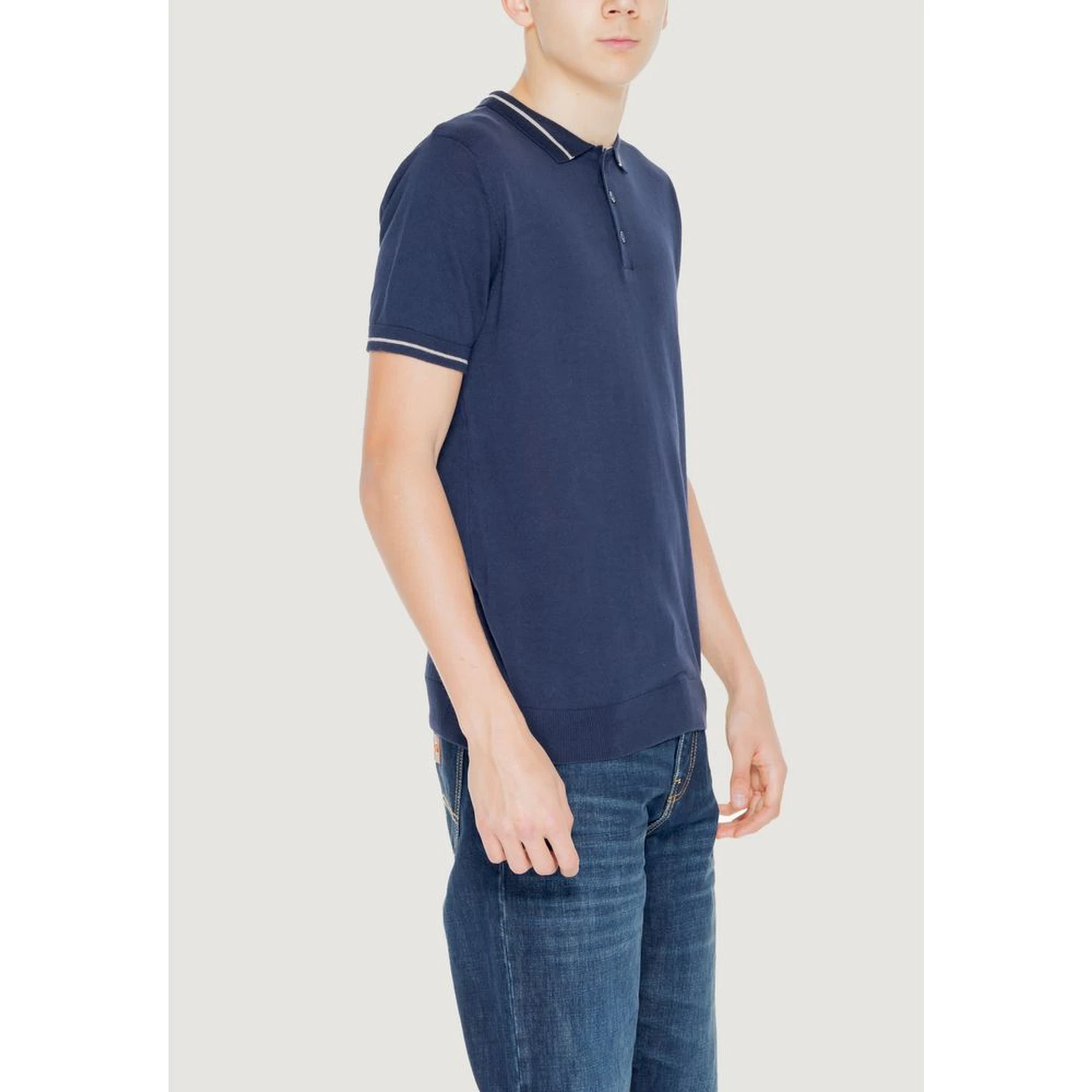 Blue Cotton Shortsleeve Shirt