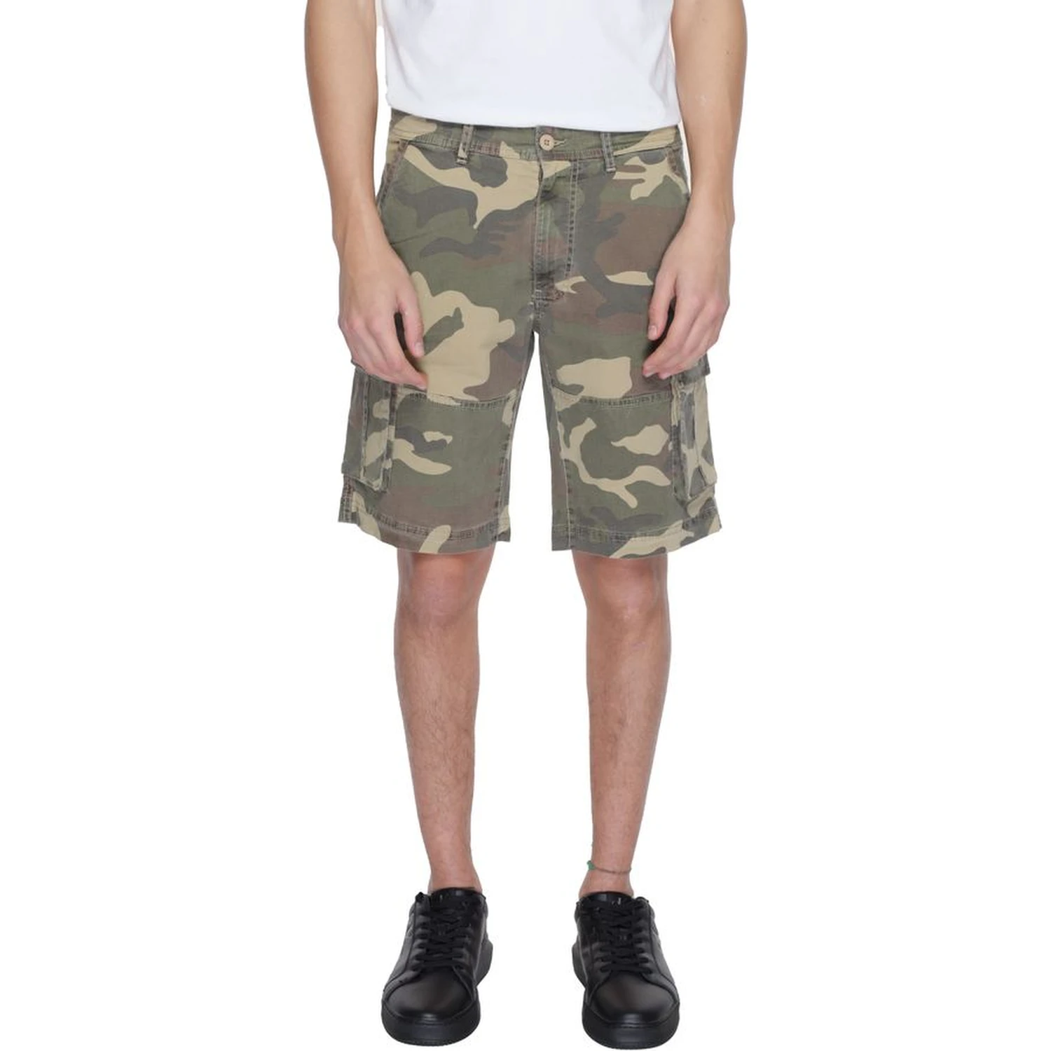 Beige Cotton Bermuda Shorts