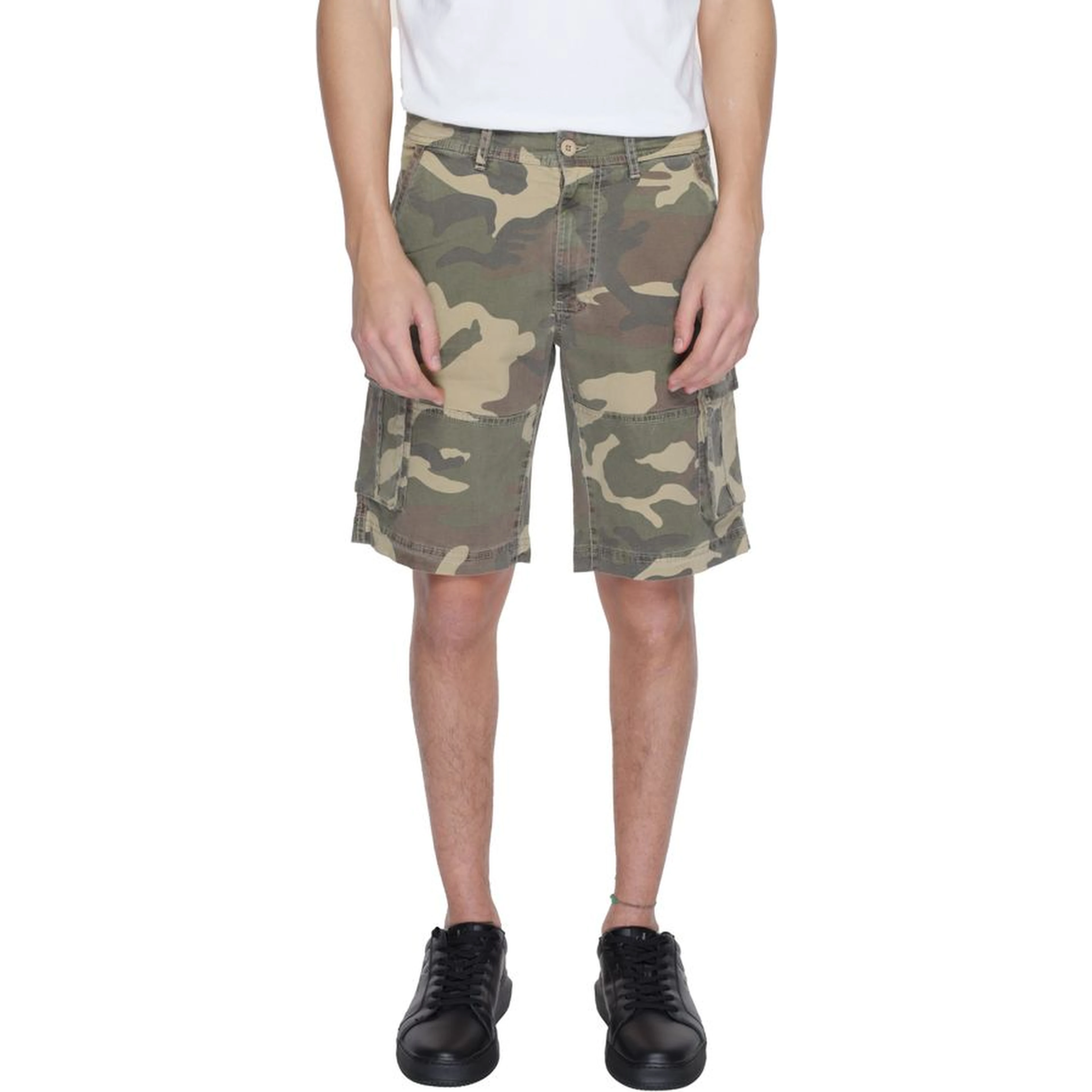 Beige Cotton Bermuda Shorts