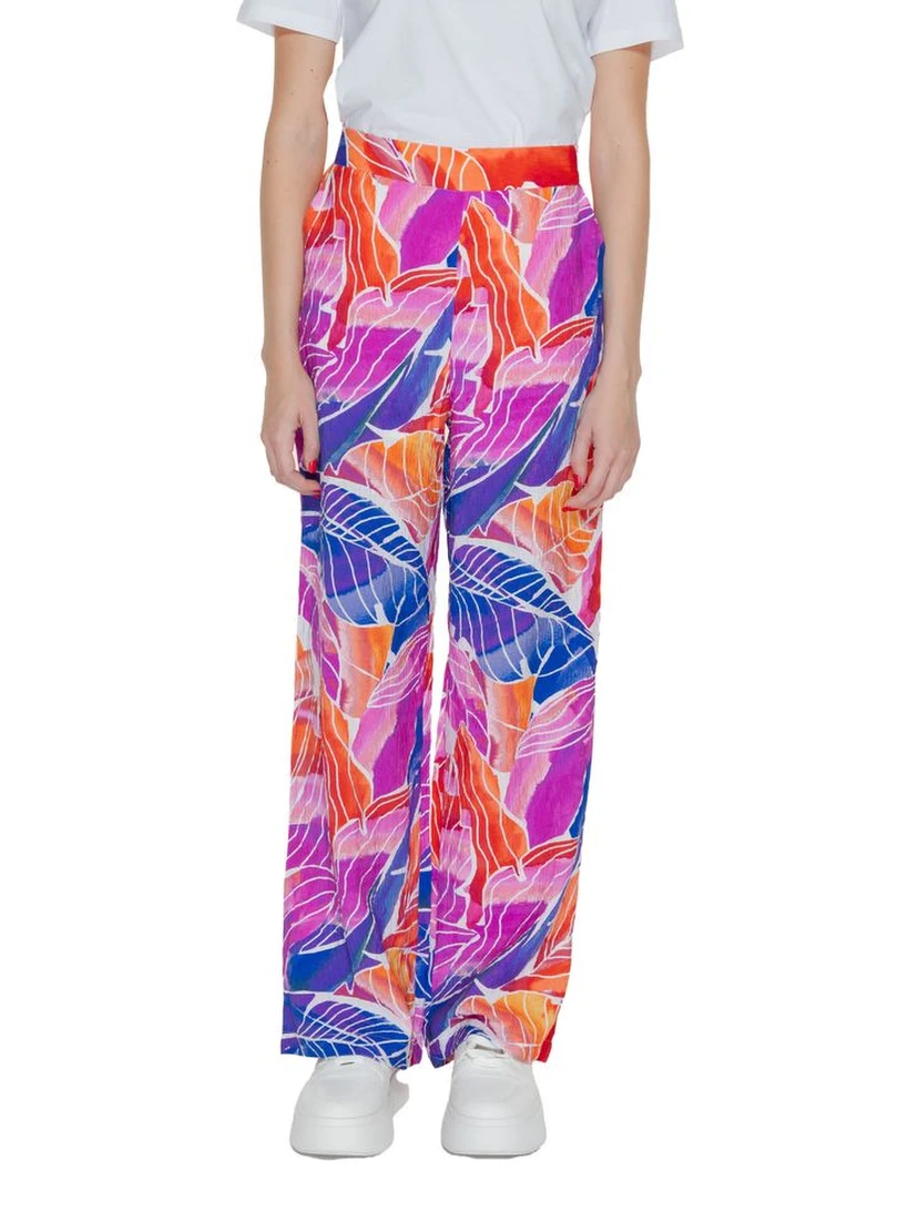 Multicolor Viscose Casual Pants