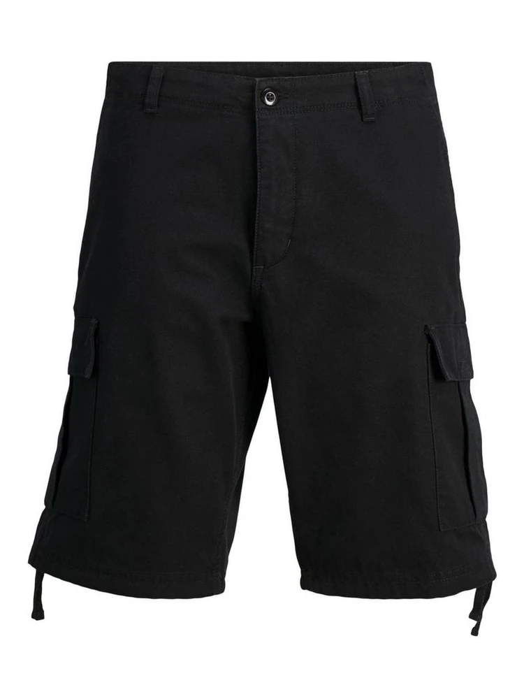 Black Cotton Bermuda Shorts