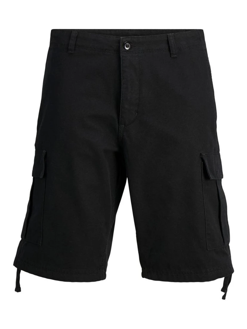 Black Cotton Bermuda Shorts