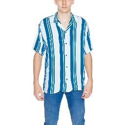 Blue Viscose Shortsleeve Shirt