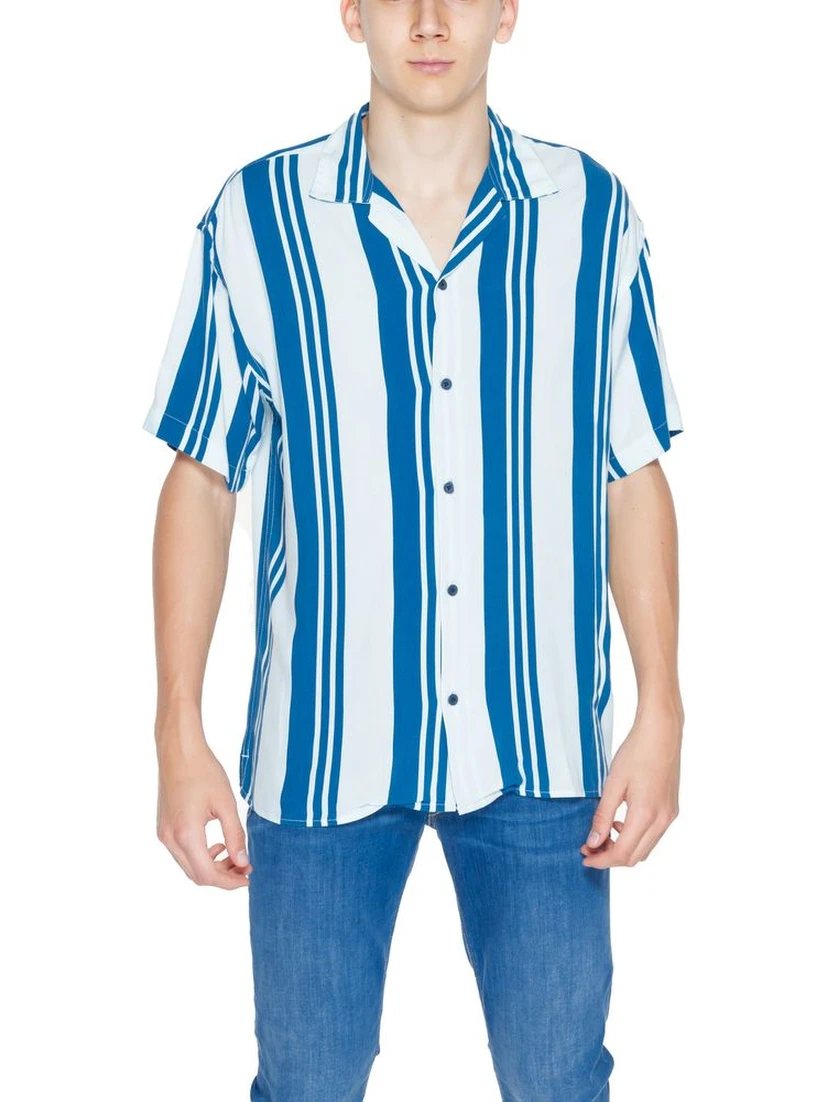 Blue Viscose Shortsleeve Shirt