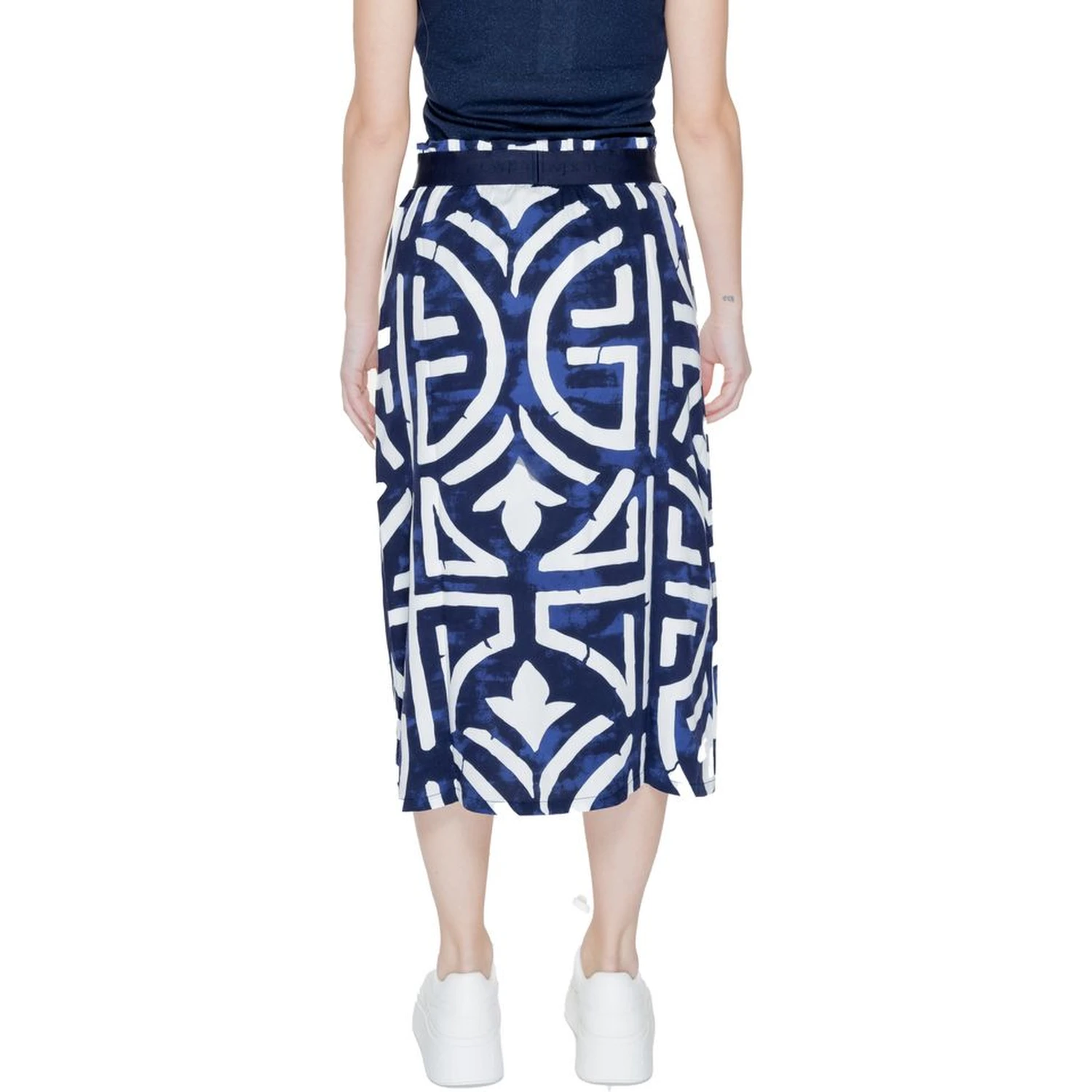 Blue Viscose Long Skirt