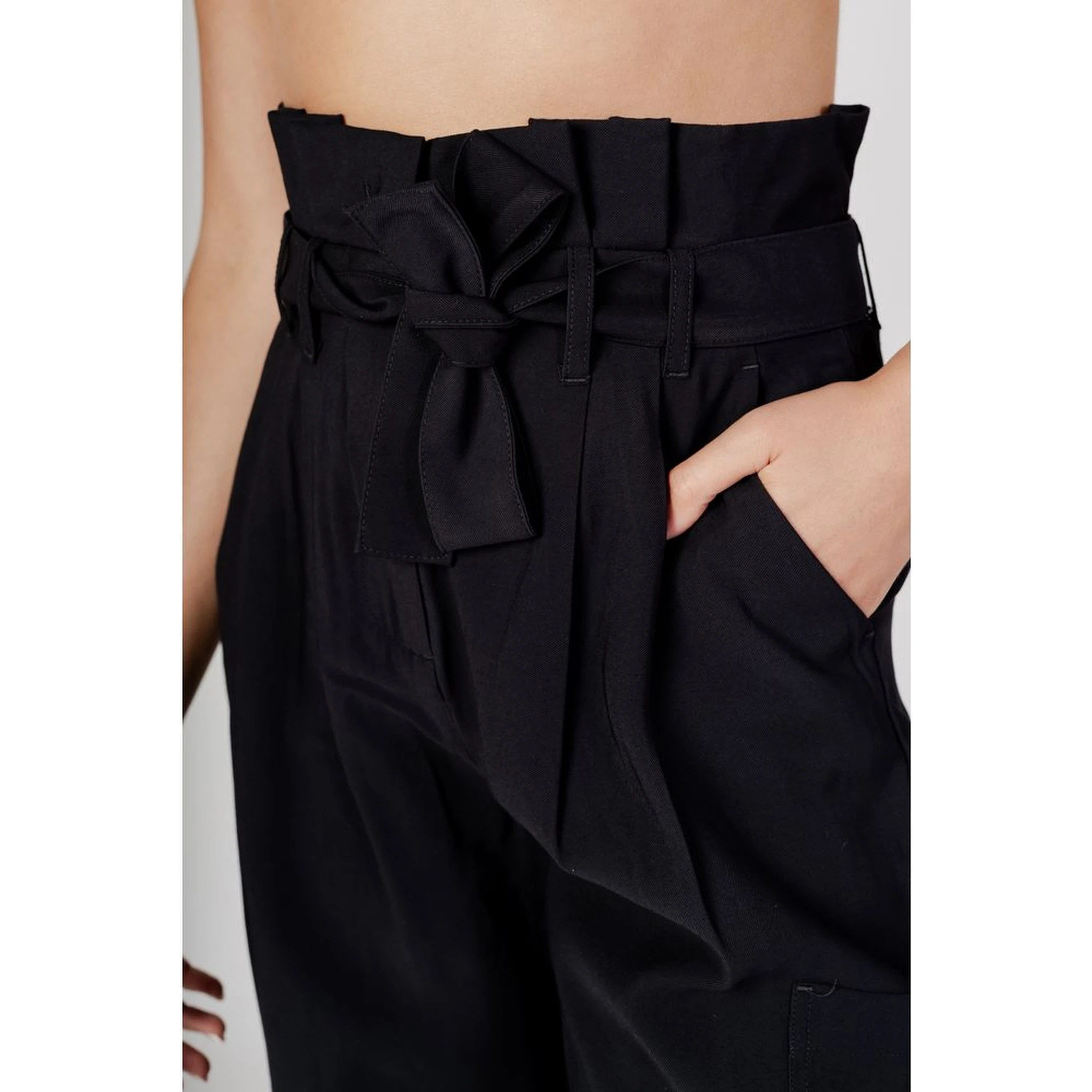 Black Viscose Casual Pants