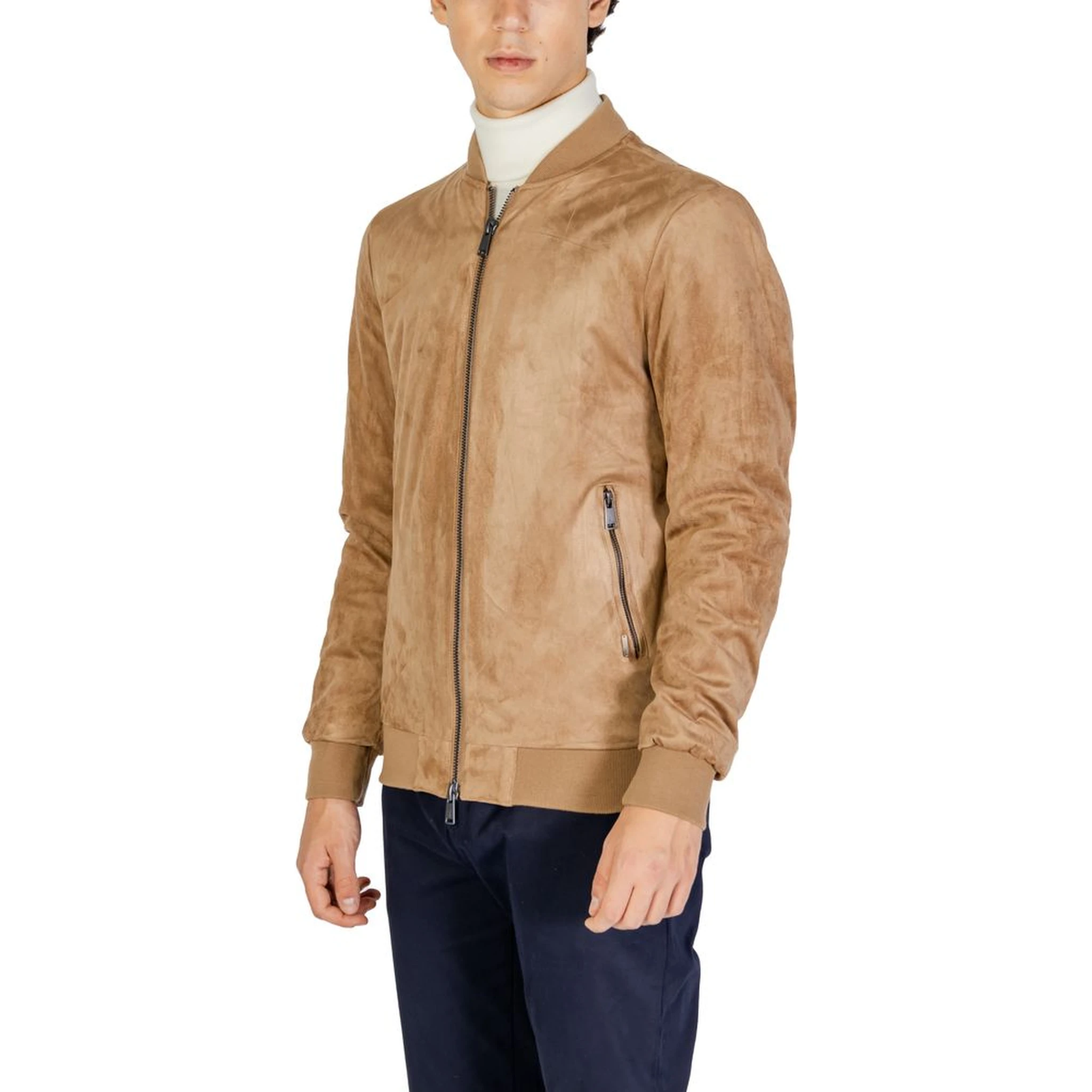 Beige Polyester Bomber