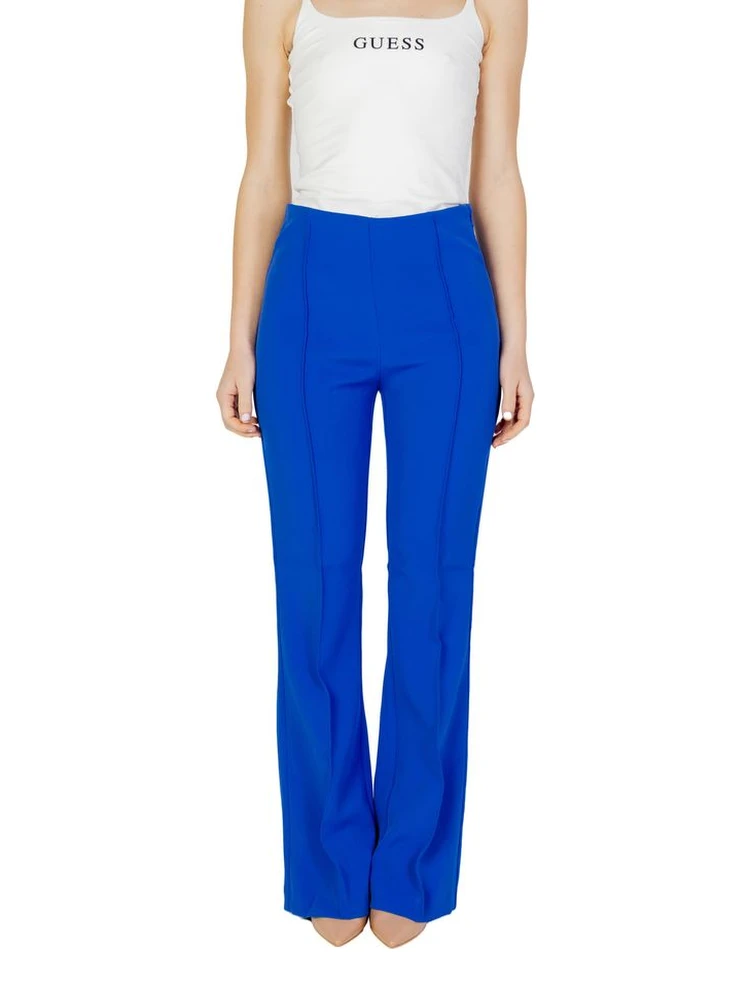 Blue Recycled Polyester Flared Pants