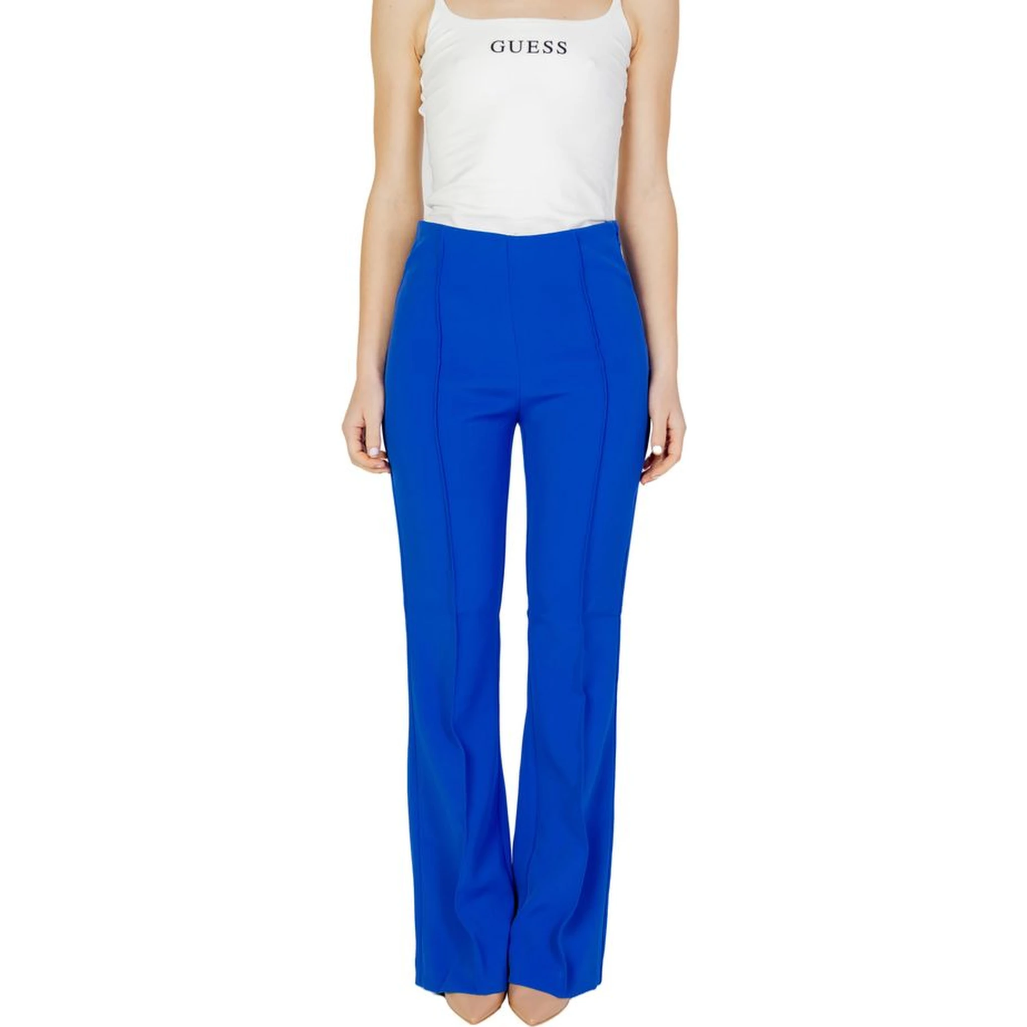 Blue Recycled Polyester Flared Pants