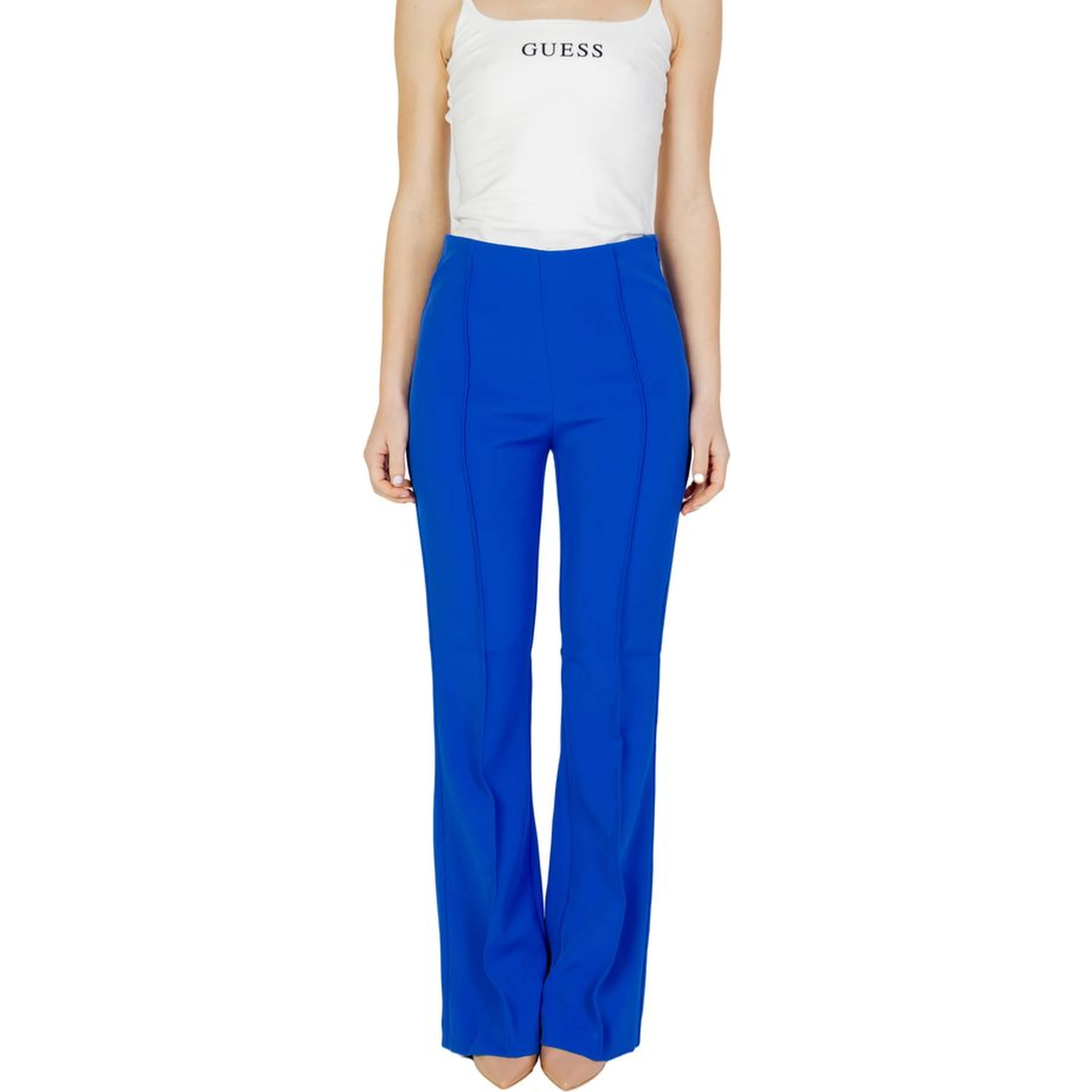 Blue Recycled Polyester Flared Pants