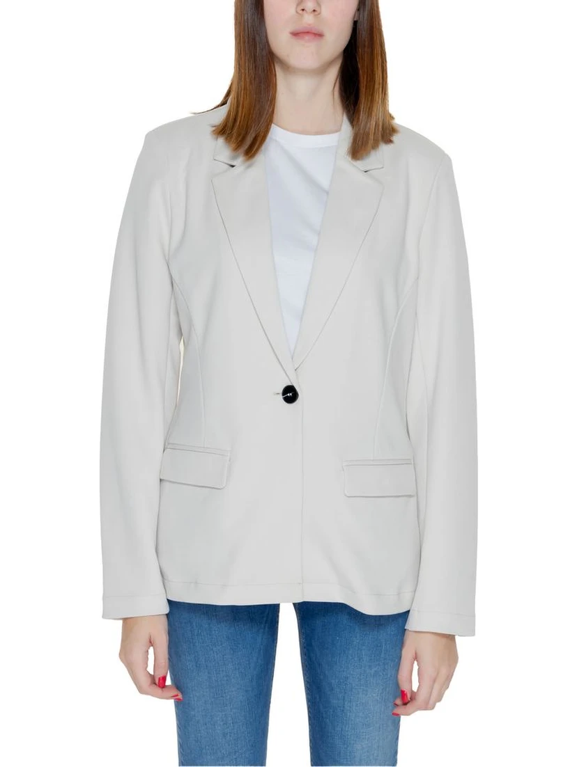 Beige Polyester Blazer