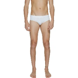 White Polyamide Swim Briefs