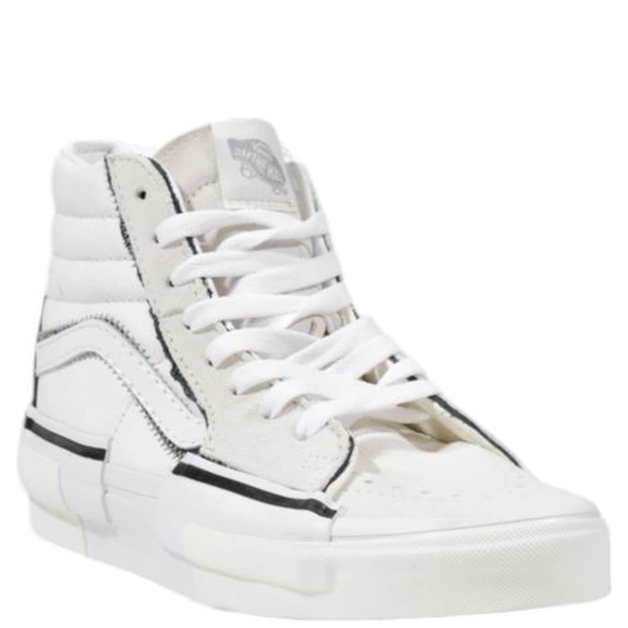 Beige Leather High Top Sneakers