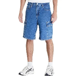 Blue Cotton Bermuda Shorts