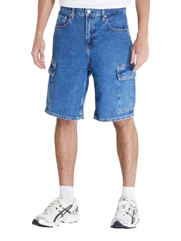 Blue Cotton Bermuda Shorts