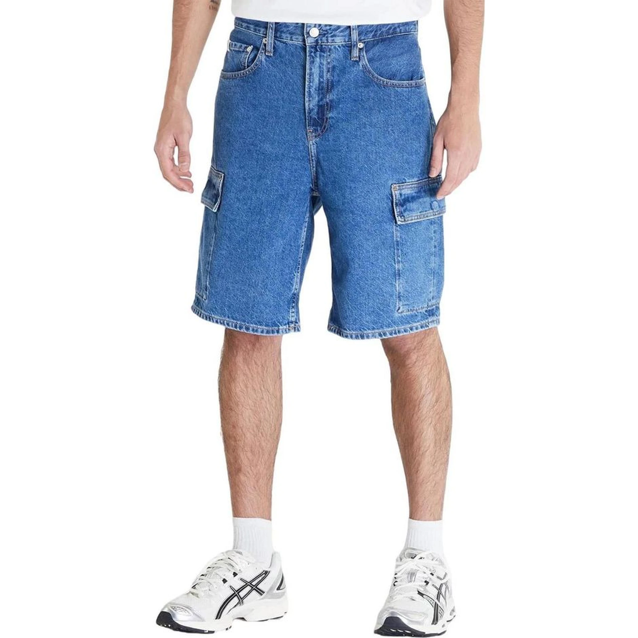 Blue Cotton Bermuda Shorts