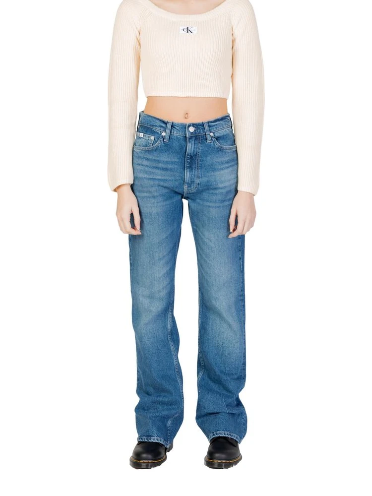 Blue Cotton Mom Jeans